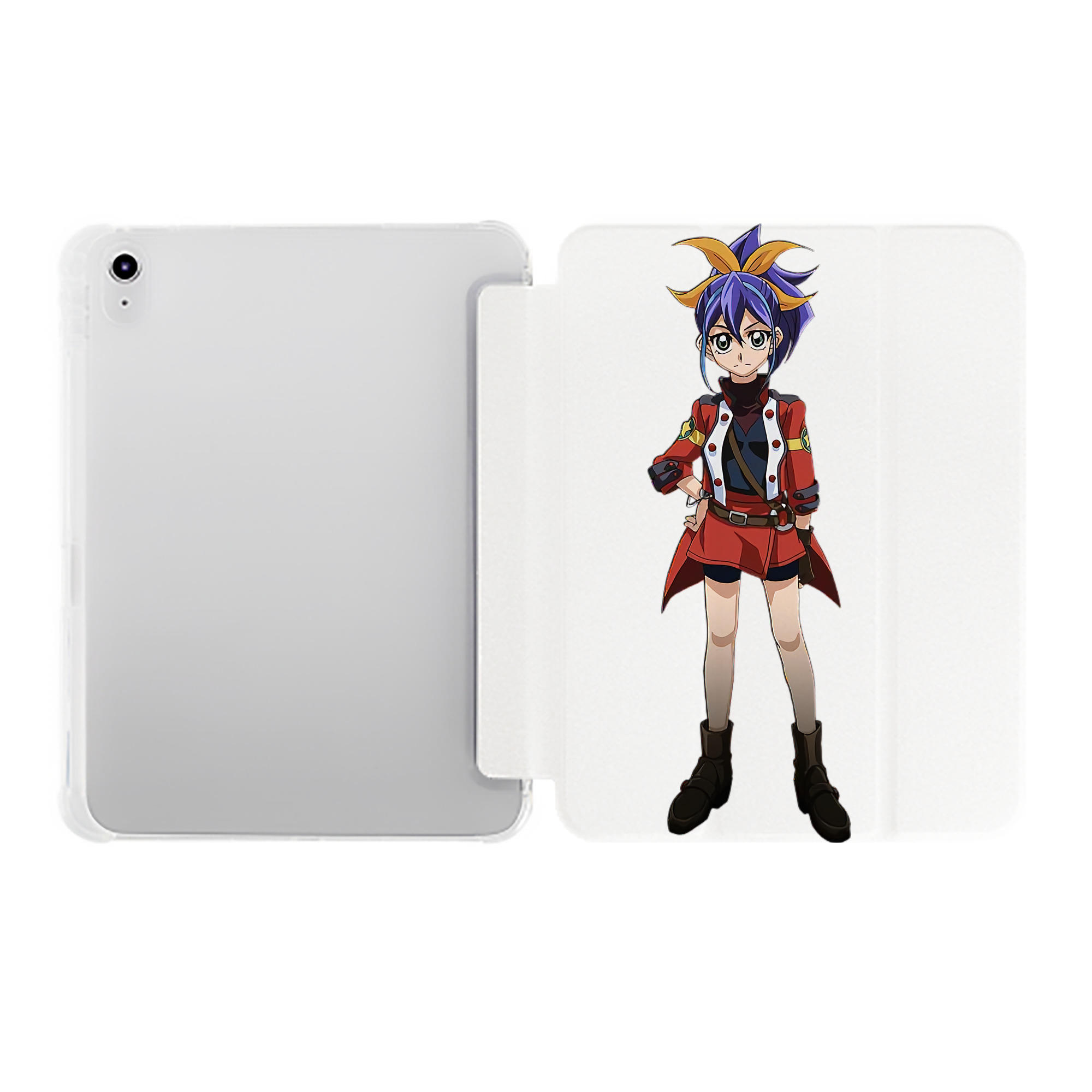 （画像用） 遊☆戯☆王 Yu-Gi-Oh! IPad ケース ペン収納付き 三つ折りスタンド PUレザー×シリコン 対応機種9.5/10.5/10.9インチ
